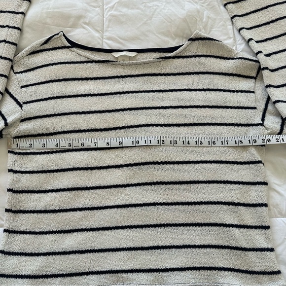 H&M Cropped Striped Bell Sleeve Sweater | Boat / Scoop Neck | Size S Women’s - Picture 5 of 8